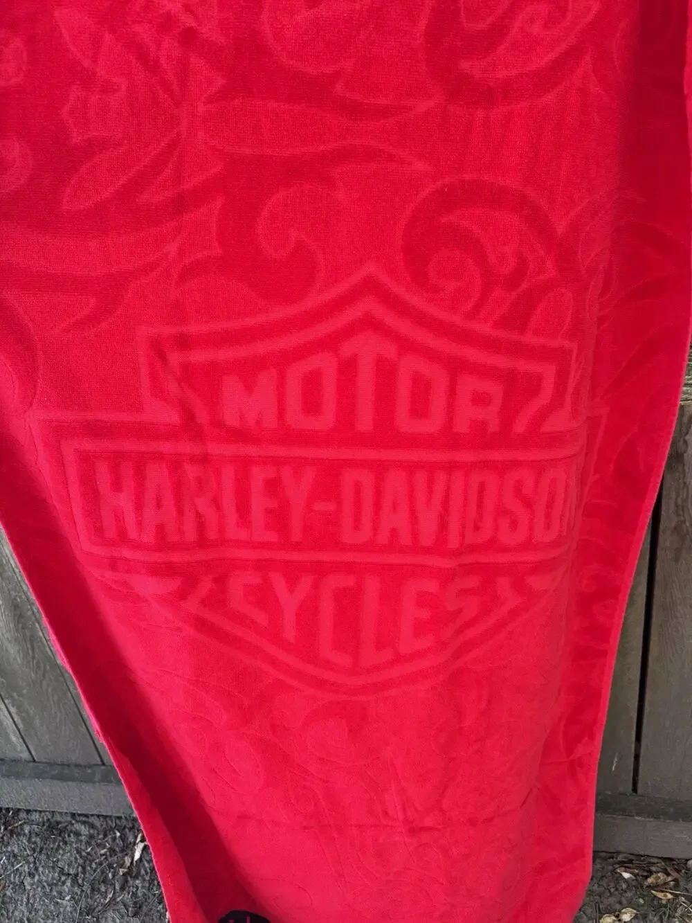 *SET OF 2*Harley-Davidson Cotton Towels 52x28 Red/Black Motorcycle Bath